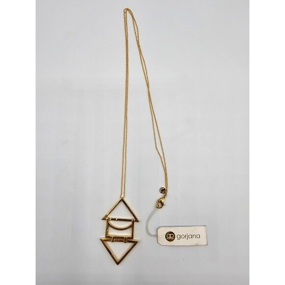NEW w/ Tag Gorjana Abstract Pendant Geometric Necklace Gold Tone MSRP: $80.00 - Picture 1 of 2